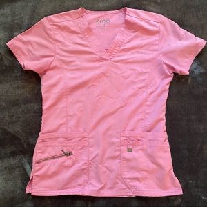 Ergo by Life Threads Pink Scrub Top